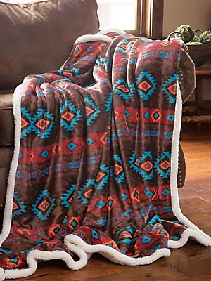 Sherpa Fleece Wrangler Throw Blanket