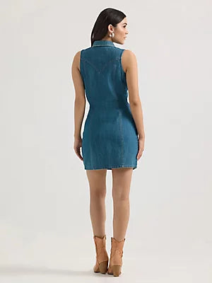 Denim Farmers Wrangler Sleeveless Snap Dress