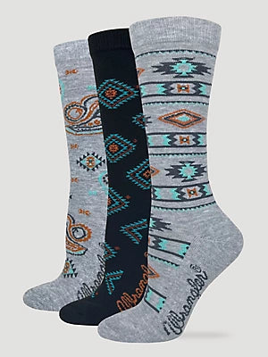 3-Pack Southwestern Wrangler Socks